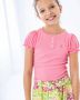 LIKE FLO Meisjes Tops & T-shirts Solid Rib Ss Tee Roze - Thumbnail 5