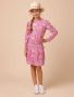 Little Miss Juliette jurk met all over print roze Meisjes Polyester Opstaande kraag 122-128 - Thumbnail 3