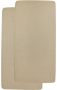 Meyco katoenen ledikant hoeslaken set van 2 60x120 cm taupe Bruin Effen - Thumbnail 2