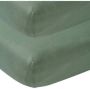 Meyco katoenen jersey baby hoeslaken wieg 40x80 90 cm set van 2 forest green Groen - Thumbnail 4