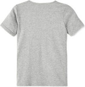 name it KIDS T-shirt set van 2 grijs melange donkerblauw Jongens Stretchkatoen Ronde hals 116