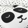 NOUS Kids katoenen dekbedovertrek 1 persoons Panda (140x200 cm) Wit Dierenprint - Thumbnail 2
