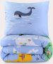 NOUS Kids katoenen dekbedovertrek 1 persoons (140x200 cm) Blauw Dierenprint - Thumbnail 1