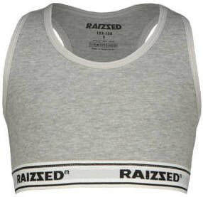 Raizzed bh top Nora set van 2 zwart grijs melange Meisjes Stretchkatoen 98 104