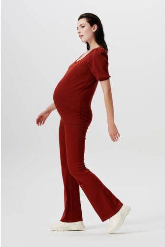 Supermom zwangerschapsshirt Fannett rood T-shirt Dames Polyester Vierkante hals XS