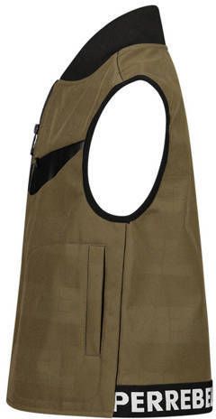 SuperRebel gestreepte bodywarmer groen Jongens Polyester Opstaande kraag 116