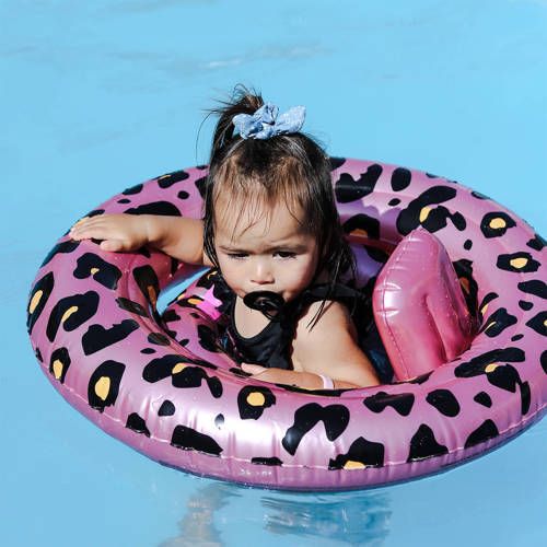 Swim Essentials Baby float Panterprint Opblaasspeelgoed Rosé