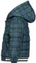 Tom Tailor baby geruite gewatteerde winterjas blauw groen Jongens Polyester Capuchon 62 - Thumbnail 2