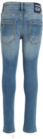 VINGINO skinny jeans Anzio met slijtage cruziale blue Blauw Jongens Stretchdenim 98