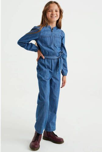 WE Fashion jumpsuit medium blue denim Blauw 122