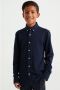 WE Fashion overhemd donkerblauw Jongens Katoen Klassieke kraag Effen 122 128 - Thumbnail 2