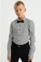 WE Fashion overhemd met vlinderstrik zwart wit Jongens Stretchdenim Klassieke kraag 110 116 - Thumbnail 1