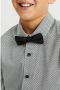 WE Fashion overhemd met vlinderstrik zwart wit Jongens Stretchdenim Klassieke kraag 110 116 - Thumbnail 2