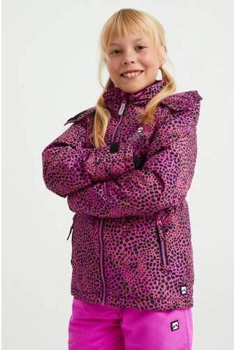 WE Fashion ski-jack roze Skijack Meisjes Polyester Capuchon 110 116