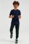 WE Fashion basic T-shirt donkerblauw Jongens Stretchkatoen Ronde hals Effen 134 140 - Thumbnail 4