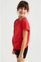 WE Fashion T-shirt rood Meisjes Katoen Ronde hals Effen 134 140 - Thumbnail 3