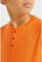 WE Fashion T-shirt van biologisch katoen oranje Jongens Katoen (biologisch) Ronde hals 134 140 - Thumbnail 3