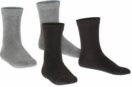 Falke Happy sokken set van 2 zwart grijs Meisjes Katoen Effen 23-26
