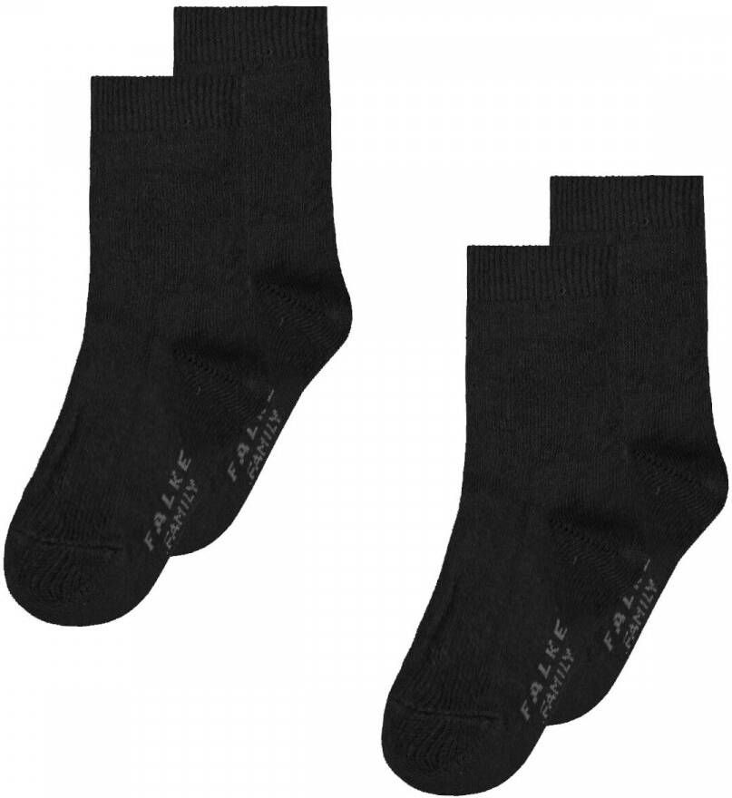 Falke Happy sokken set van 2 zwart Meisjes Katoen Effen 23-26
