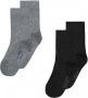 Falke Happy sokken set van 2 zwart grijs Meisjes Katoen Effen 27-30 - Thumbnail 2