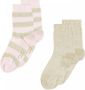 Falke Happy Stripe sokken set van 2 lichtroze beige Katoen 23-26 - Thumbnail 2