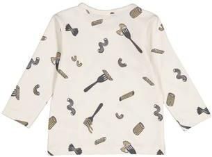 Feetje aansluitende longsleeve met print ecru Jongens Stretchkatoen Ronde hals