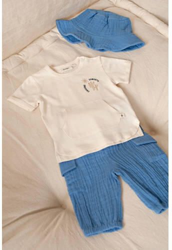 Feetje baby cargobroek Sssiesta blauw Jongens Mousseline Effen