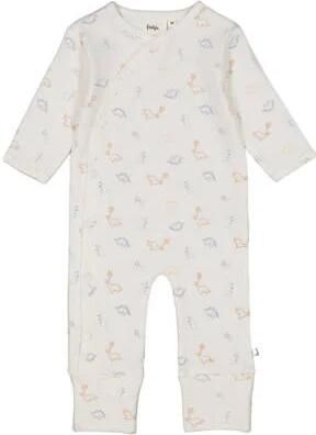 Feetje boxpak Dino offwhite blauw bruin Ecru Jongens Stretchkatoen Ronde hals