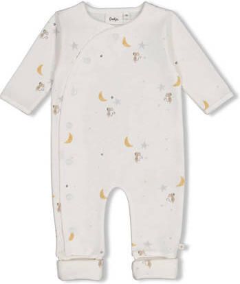 Feetje boxpak Over the Moon for You offwhite Ecru Stretchkatoen Ronde hals