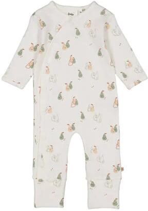 Feetje boxpak Pears offwhite groen oranje Ecru Stretchkatoen Ronde hals