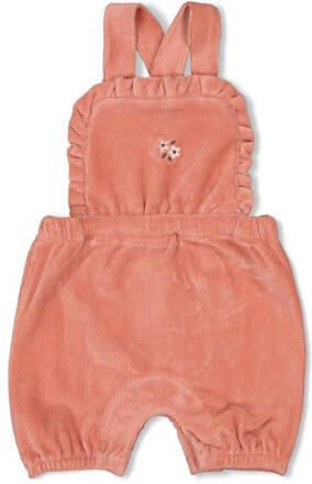 Feetje fluwelen tuinbroek roze Meisjes Fluweel Vierkante hals Effen
