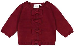 Feetje gebreid vest My Little Love bordeaux Rood Meisjes Viscose Ronde hals