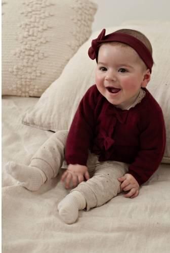 Feetje gebreid vest My Little Love bordeaux Rood Meisjes Viscose Ronde hals - Foto 2