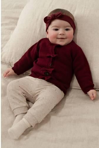 Feetje gebreid vest My Little Love bordeaux Rood Meisjes Viscose Ronde hals - Foto 3