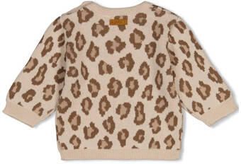Feetje gebreide sweater met panterprint zand Beige Katoen Ronde hals - Foto 2