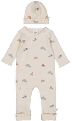 Feetje geschenkset boxpak + muts met all over print offwhite Wit Stretchkatoen Ronde hals