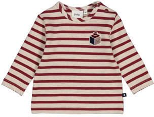 Feetje gestreepte longsleeve Built for Fun bordeaux offwhite melange Rood Jongens Stretchkatoen Ronde hals