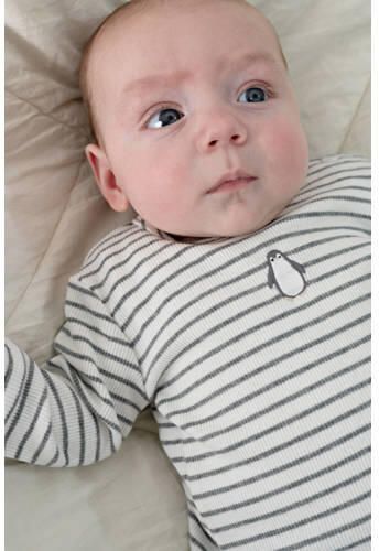 Feetje gestreepte longsleeve Penguin Cuddles antraciet melange wit Grijs Stretchkatoen Ronde hals - Foto 2