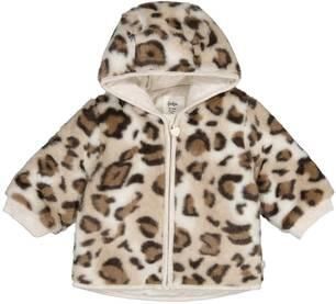 Feetje imitatiebinten jas Dress to Impress taupe bruin lichtbruin Meisjes Imitatiebont Capuchon