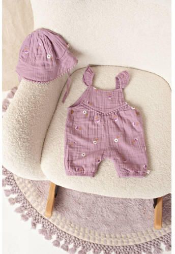 Feetje jumpsuit Flower Ranch violet Paars Meisjes Mousseline Ronde hals