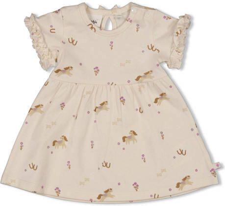 Feetje jurk Flower Ranch ecru Meisjes Katoen Ronde hals All over print