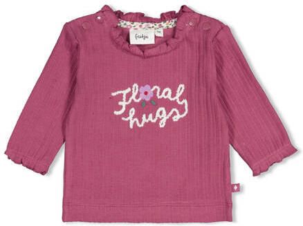 Feetje longsleeve Afternoon Tea fuchsia Roze Meisjes Stretchkatoen Ronde hals