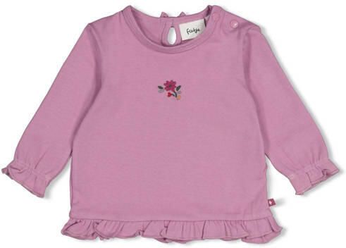 Feetje longsleeve Afternoon Tea lila Paars Meisjes Stretchkatoen Ronde hals