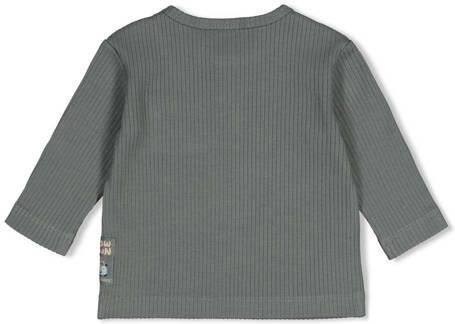 Feetje longsleeve Beep zeegroen donkergroen Jongens Stretchkatoen Ronde hals