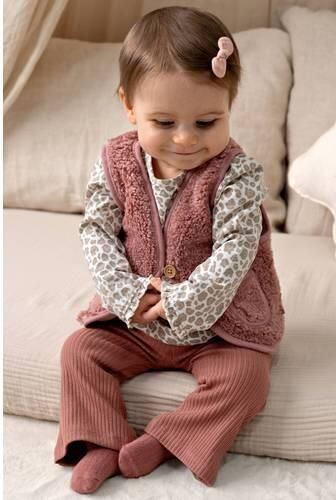 Feetje longsleeve Dress to Impress lichtbruin offwhite Ecru Meisjes Katoen-polyester Ronde hals - Foto 3