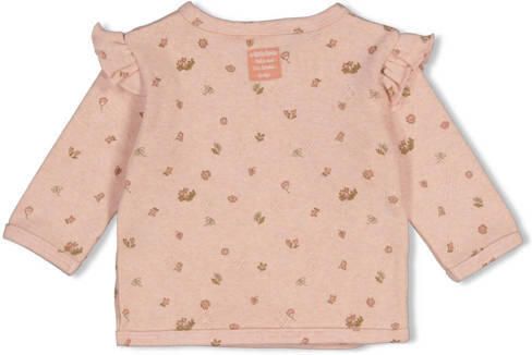 Feetje longsleeve Fall in Love lichtroze Meisjes Katoen V-hals Bloemen