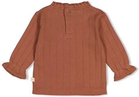 Feetje longsleeve Forest Garden bruin Meisjes Katoen Opstaande kraag