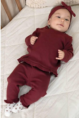 Feetje longsleeve My Little Love met ruches bordeaux Rood Meisjes Katoen Ronde hals - Foto 2