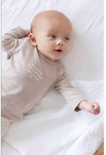 Feetje longsleeve taupe Bruin Katoen Ronde hals Tekst - Foto 2