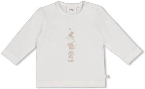 Feetje longsleeve The Cuddle Company ecru Stretchkatoen Ronde hals